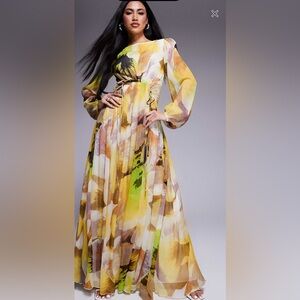 ASOS NWOT sold out textured channel detail overblown floral print dress no flaws